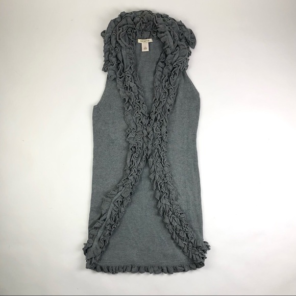 Arden B. Knit Ruffle Long Sweater Vest - Picture 2 of 8